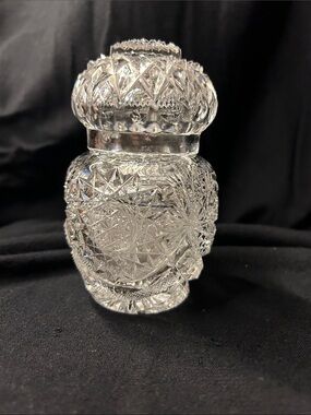 Clear Cut Glass Decorative Jar with Lid SMALL CHIPS